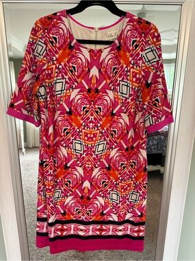 Eliza J Pink, Orange, White Printed Dress